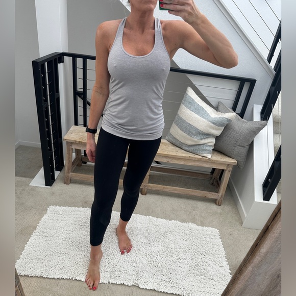 lululemon athletica Tops - Lululemon cool gray racerback workout top gym athleisure yoga hiking biking 6